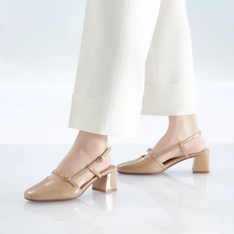 PT'SON Chunky Heel High Heels 5cm Women's-16
