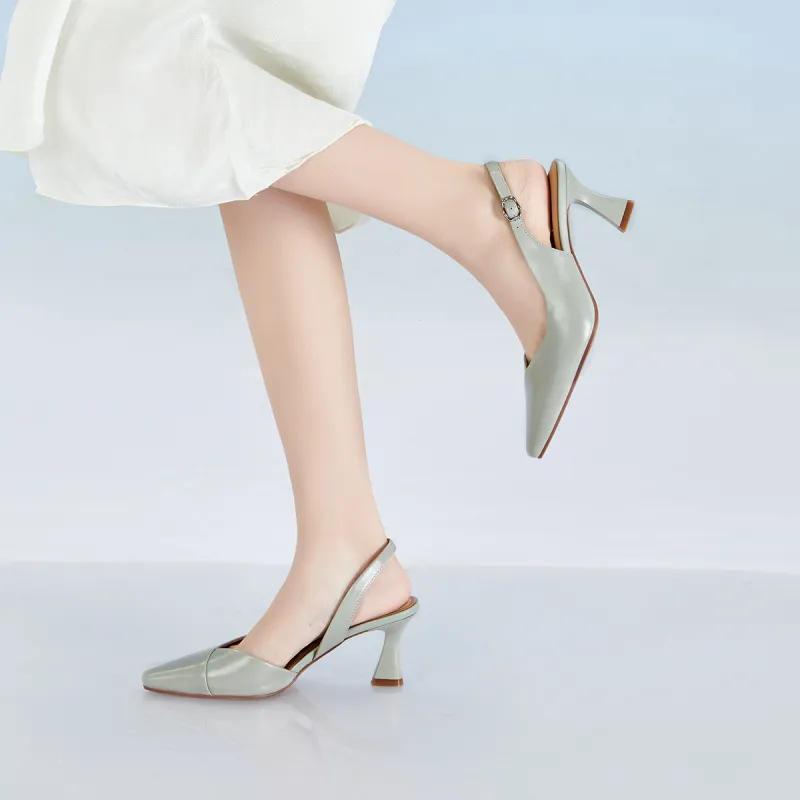 PT'SON Chunky Heel High Heels 6.8cm Women's-16