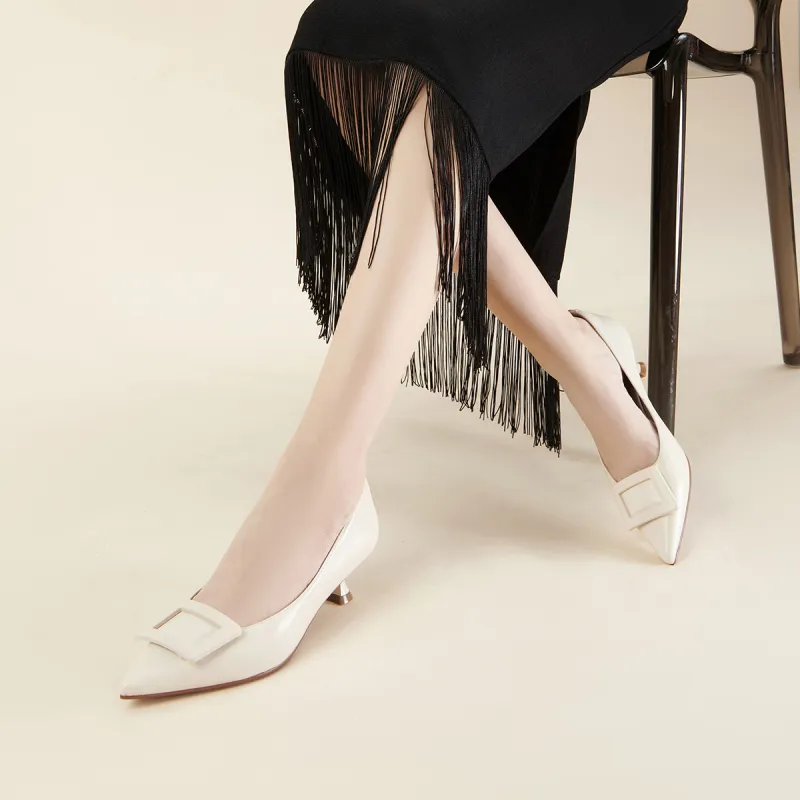 PT'SON Slim Heel High Heels 4.3cm Women's-17