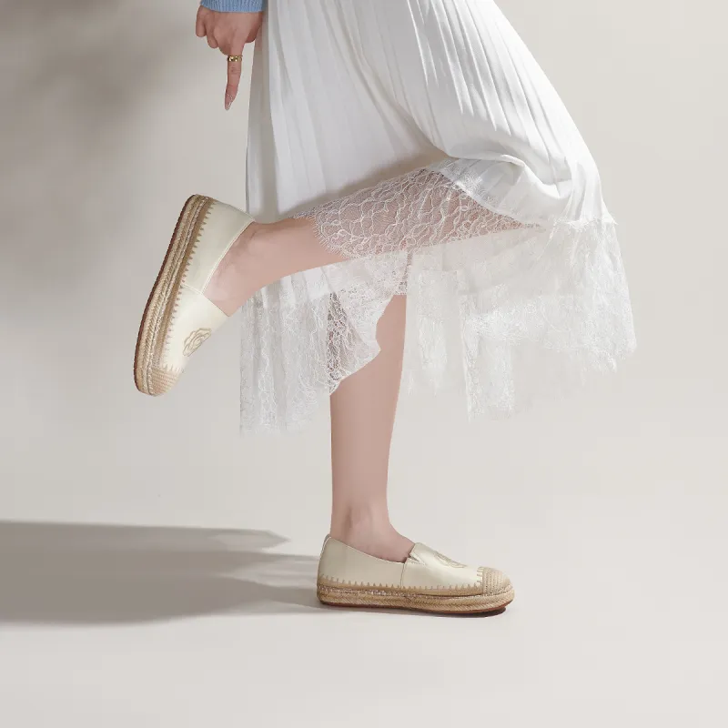 PT'SON Espadrilles Women's Beige, Apricot-3