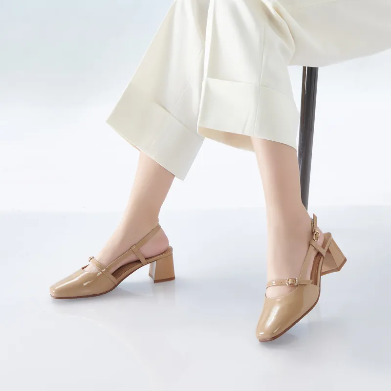 PT'SON Chunky Heel High Heels 5cm Women's-14