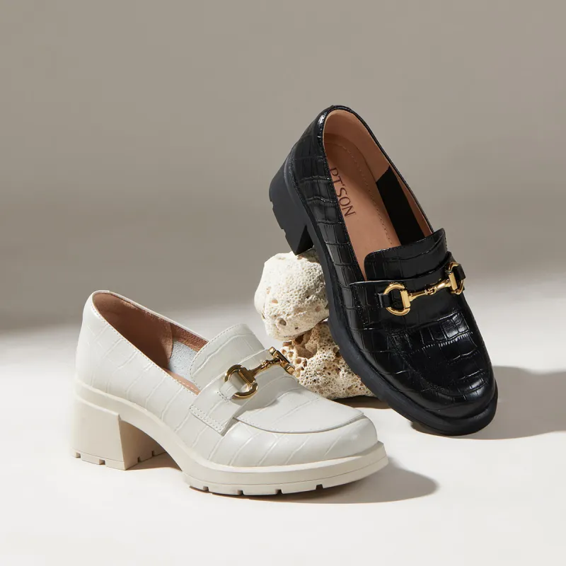 PT'SON Loafers Women's White/8 Black-14
