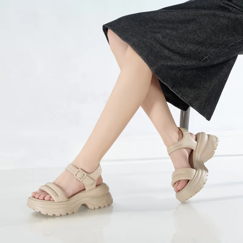 PT'SON Beach Sandals Women's Ecru-5