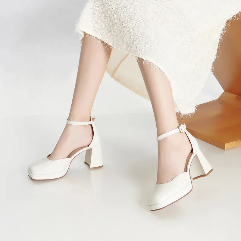 PT'SON Chunky Heel High Heels Women's-6
