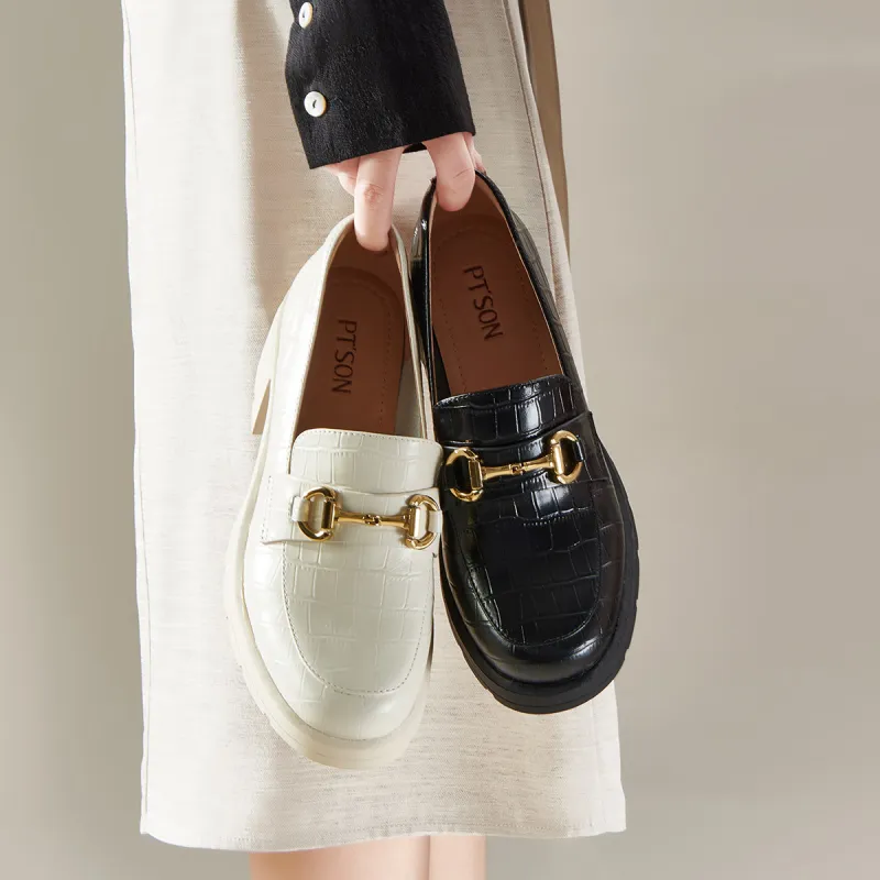 PT'SON Loafers Women's White/8 Black-8