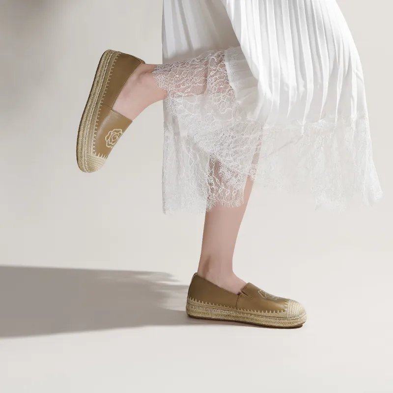 PT'SON Espadrilles Women's Beige, Apricot-5