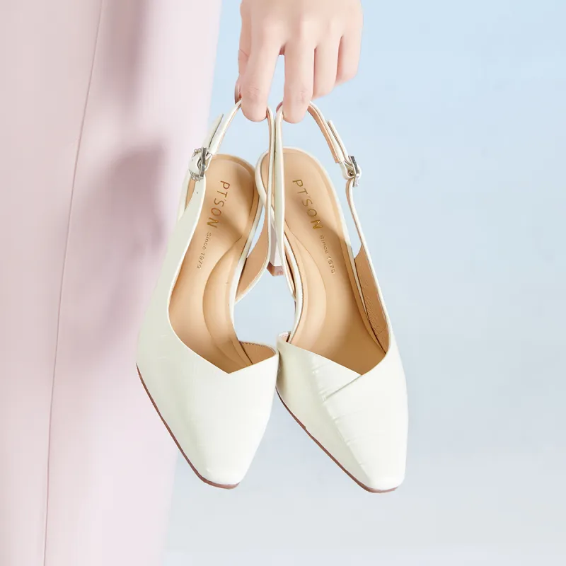 PT'SON Chunky Heel High Heels 6.8cm Women's-8