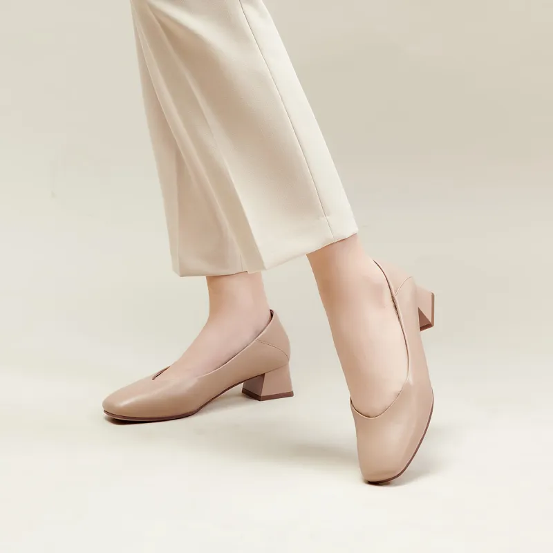 PT'SON Chunky Heel High Heels 4cm Women's-22