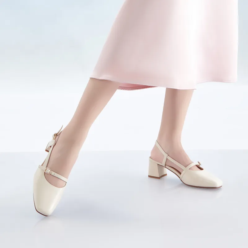 PT'SON Chunky Heel High Heels 5cm Women's-8