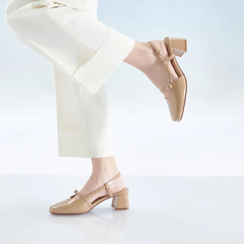 PT'SON Chunky Heel High Heels 5cm Women's-15
