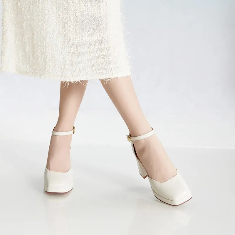 PT'SON Chunky Heel High Heels Women's-8