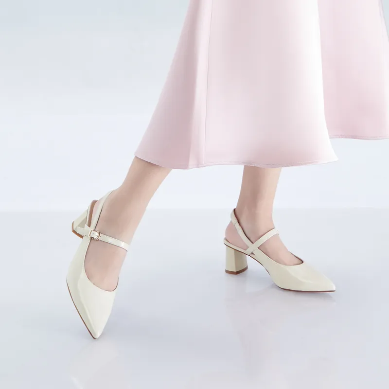 PT'SON Chunky Heel High Heels 5.3cm Women's-6