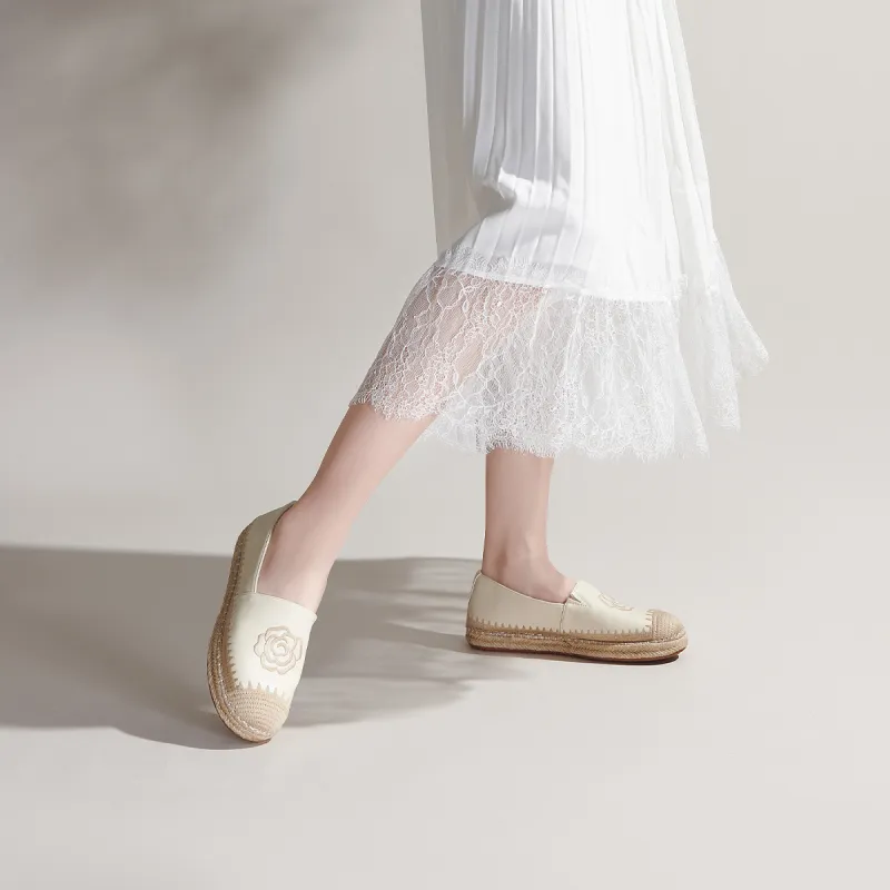 PT'SON Espadrilles Women's Beige, Apricot-1