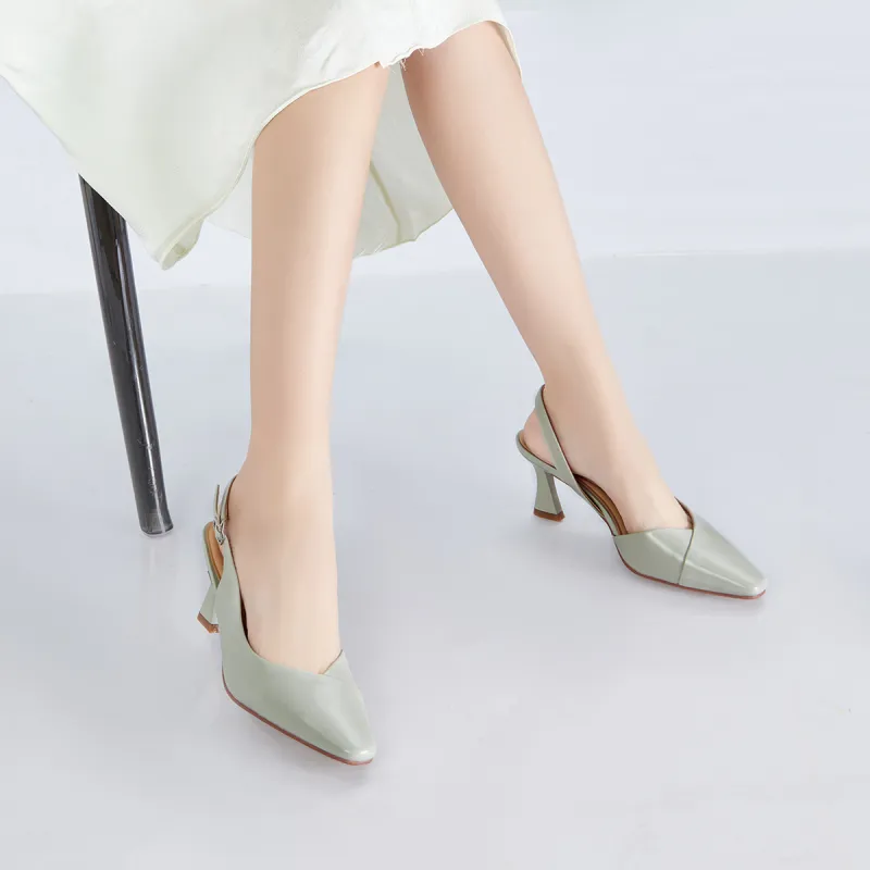 PT'SON Chunky Heel High Heels 6.8cm Women's-14