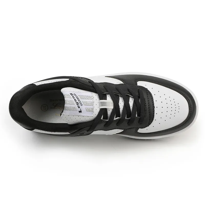 Lin Feng Shock Absorbers Low Top Skateboard Shoes Unisex Denim Gastrodia Black-23