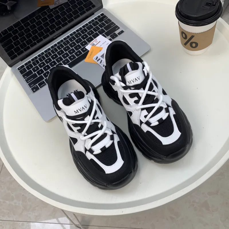 O.L Low Top Chunky Sneakers Women's Black-4