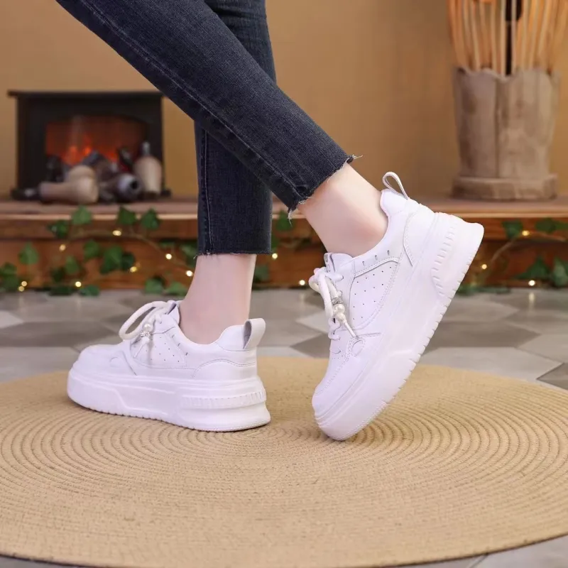O.L Low Top Skateboard Shoes Women's Ecru-2