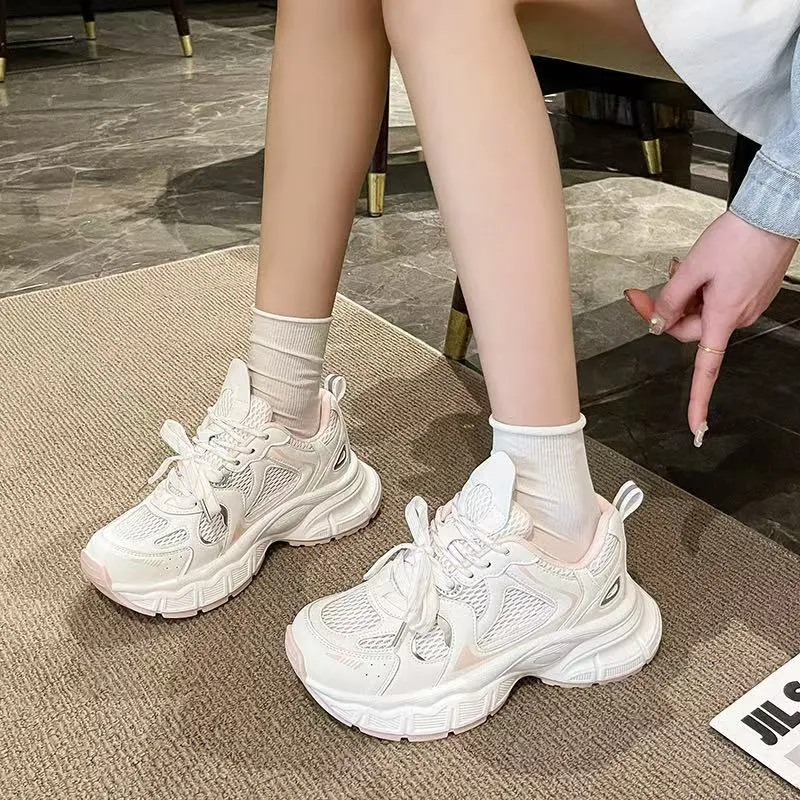 O.L Slip Resistant, Abrasion Resistant, Breathable, Height Increasing Low Top Chunky Sneakers Women's-2