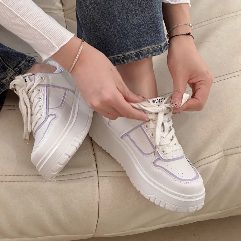 O.L Small White Shoes Low Top Skateboard Shoes Women's-18