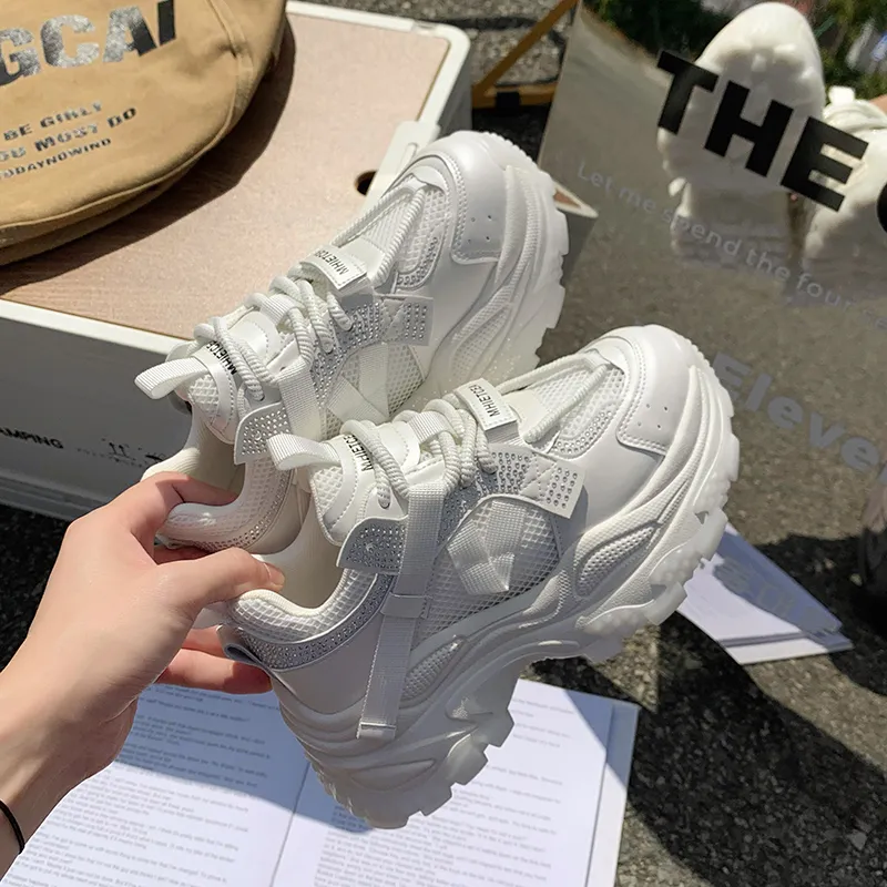 O.L Slip Resistant, Abrasion Resistant, Breathable Low Top Chunky Sneakers Women's-3