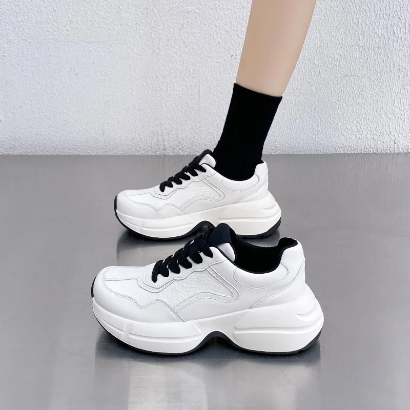 O.L Anti Slip Wear Resistant Low Top Chunky Sneakers Women's-4