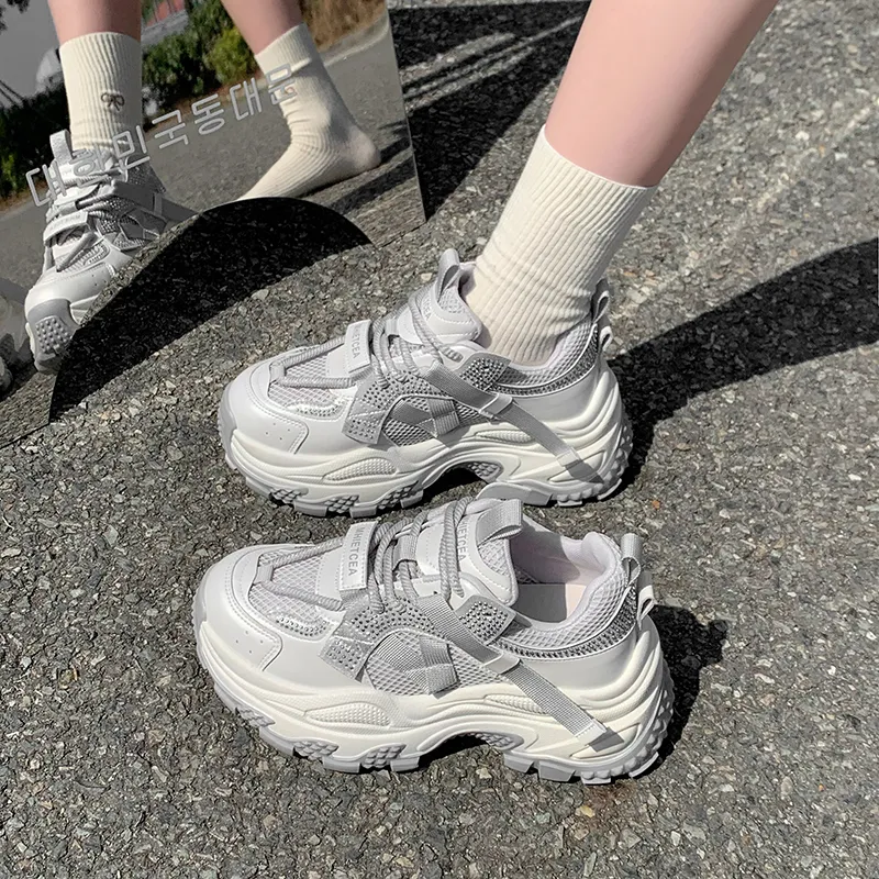 O.L Slip Resistant, Abrasion Resistant, Breathable Low Top Chunky Sneakers Women's-8