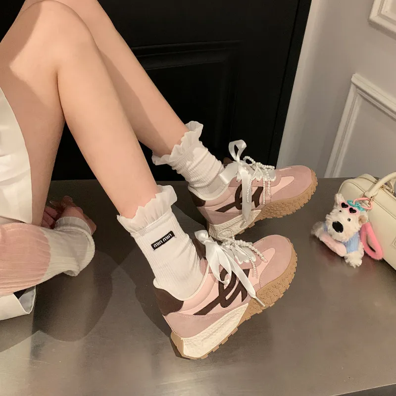UNCLEWEN Hedwig Anti Slip And Wear Resistant Height Increasing Low Top Chunky Sneakers Women's-16