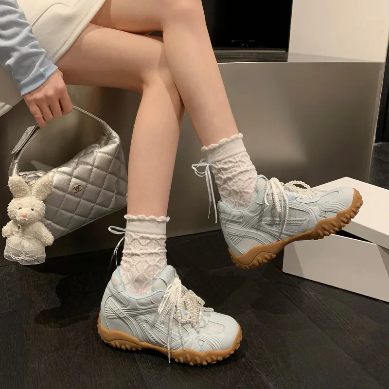 UNCLEWEN Eiffel Slip Resistant, Breathable, Height Increasing Low Top Chunky Sneakers Women's-34