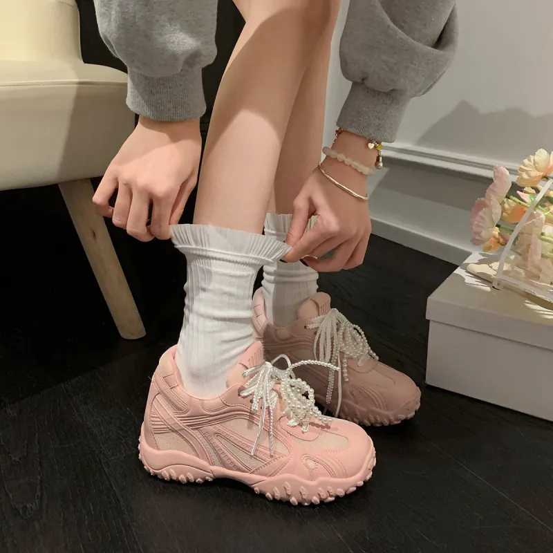 UNCLEWEN Eiffel Slip Resistant, Breathable, Height Increasing Low Top Chunky Sneakers Women's-23