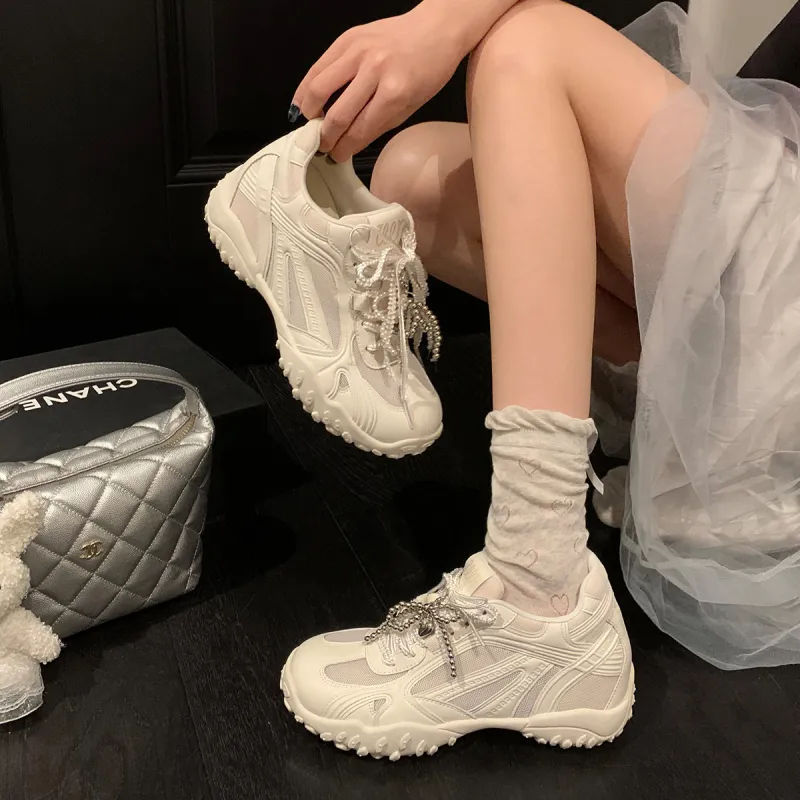 UNCLEWEN Eiffel Slip Resistant, Breathable, Height Increasing Low Top Chunky Sneakers Women's-15