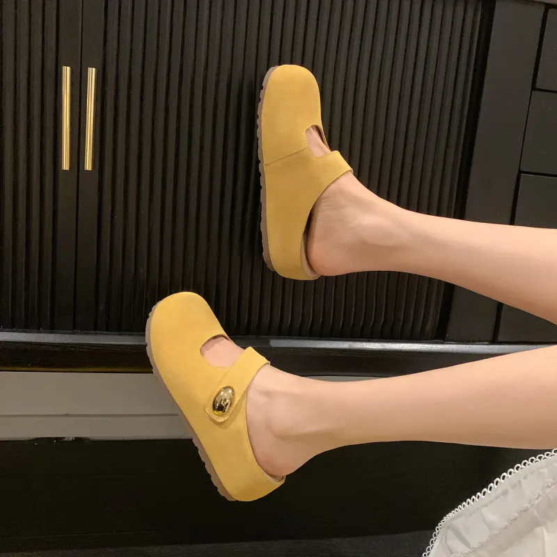 UNCLEWEN Rubber Sole Abrasion Resistant Slip Resistant Closed Toe Slippers Women's-10