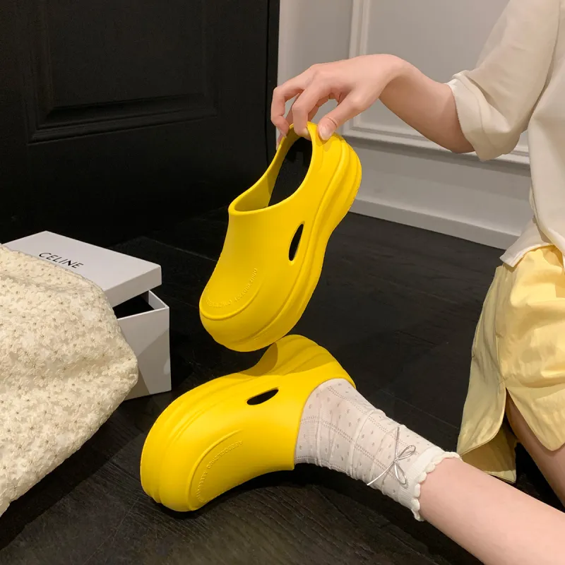 UNCLEWEN EVA Abrasion Resistant Slip Resistant Closed Toe Slippers Women's-34