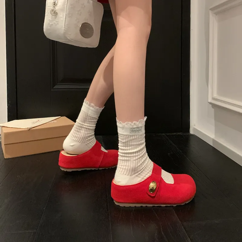 UNCLEWEN Rubber Sole Abrasion Resistant Slip Resistant Closed Toe Slippers Women's-16