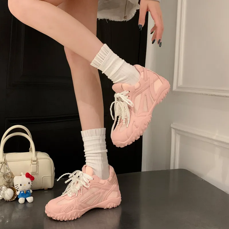UNCLEWEN Eiffel Slip Resistant, Breathable, Height Increasing Low Top Chunky Sneakers Women's-21
