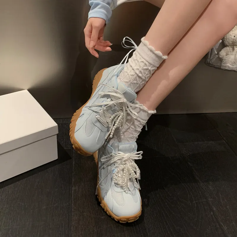 UNCLEWEN Eiffel Slip Resistant, Breathable, Height Increasing Low Top Chunky Sneakers Women's-35