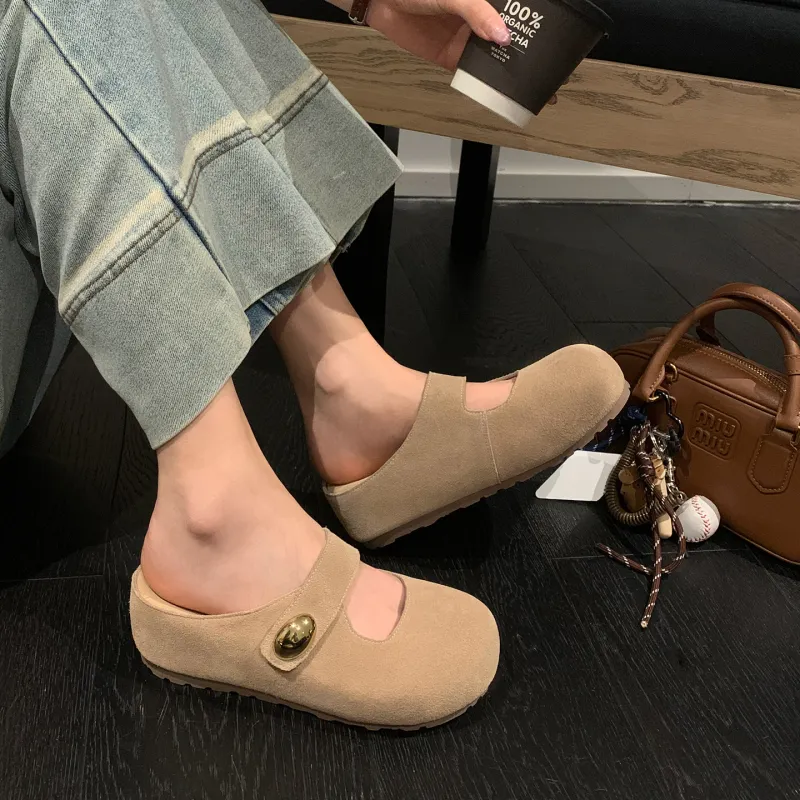 UNCLEWEN Rubber Sole Abrasion Resistant Slip Resistant Closed Toe Slippers Women's-4