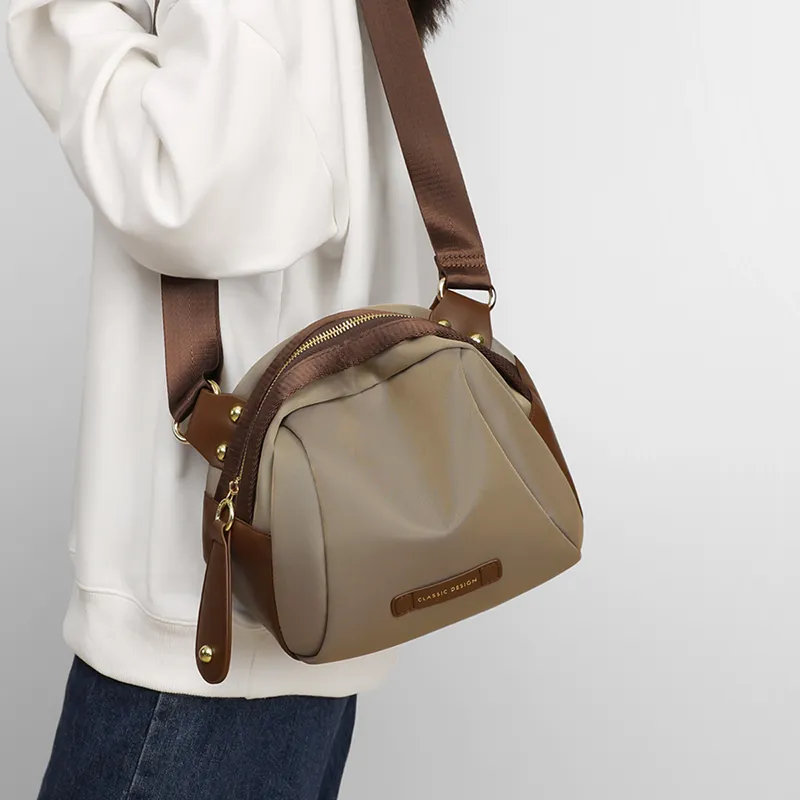 PT'SON Fabric Shoulder Bag, Crossbody Bag, Fanny Pack, Sling Bag Regular Women's Khaki-3