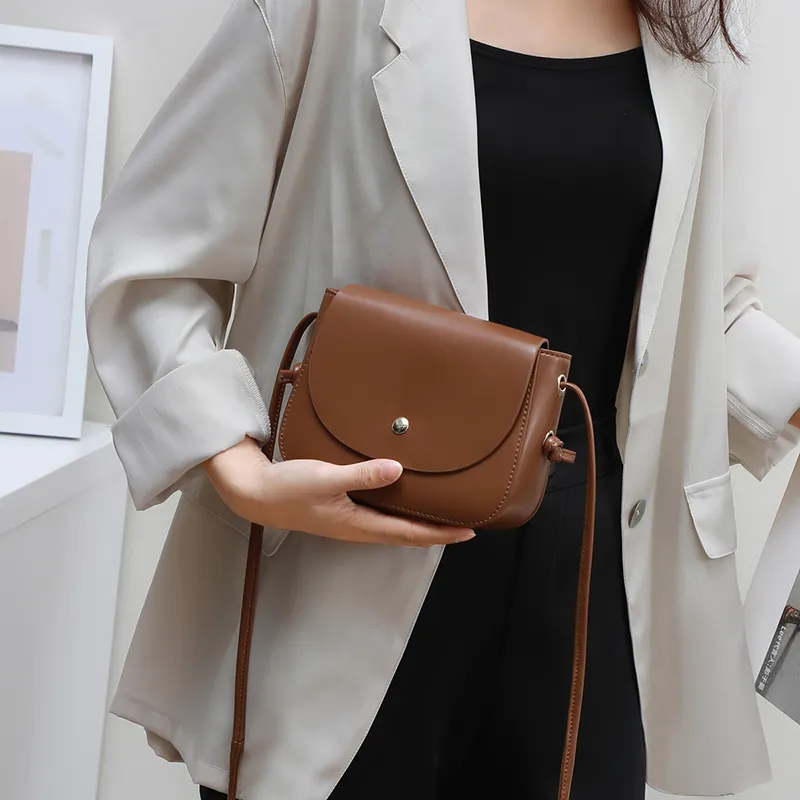 PT'SON Cow Leather With Synthetic Leather Shoulder Bag, Crossbody Bag Regular Women's Black/Light Brown-2