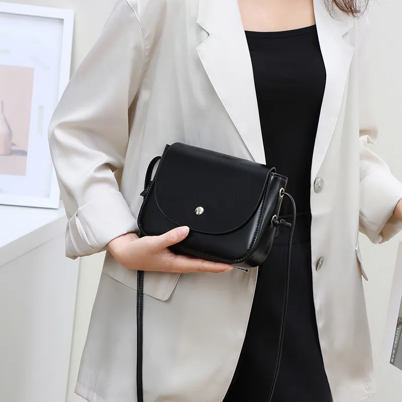 PT'SON Cow Leather With Synthetic Leather Shoulder Bag, Crossbody Bag Regular Women's Black/Light Brown-8