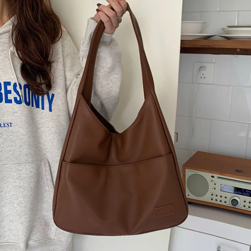 PT'SON Synthetic Leather Portable Underarm Shoulder Bag Regular Women's Brown-1