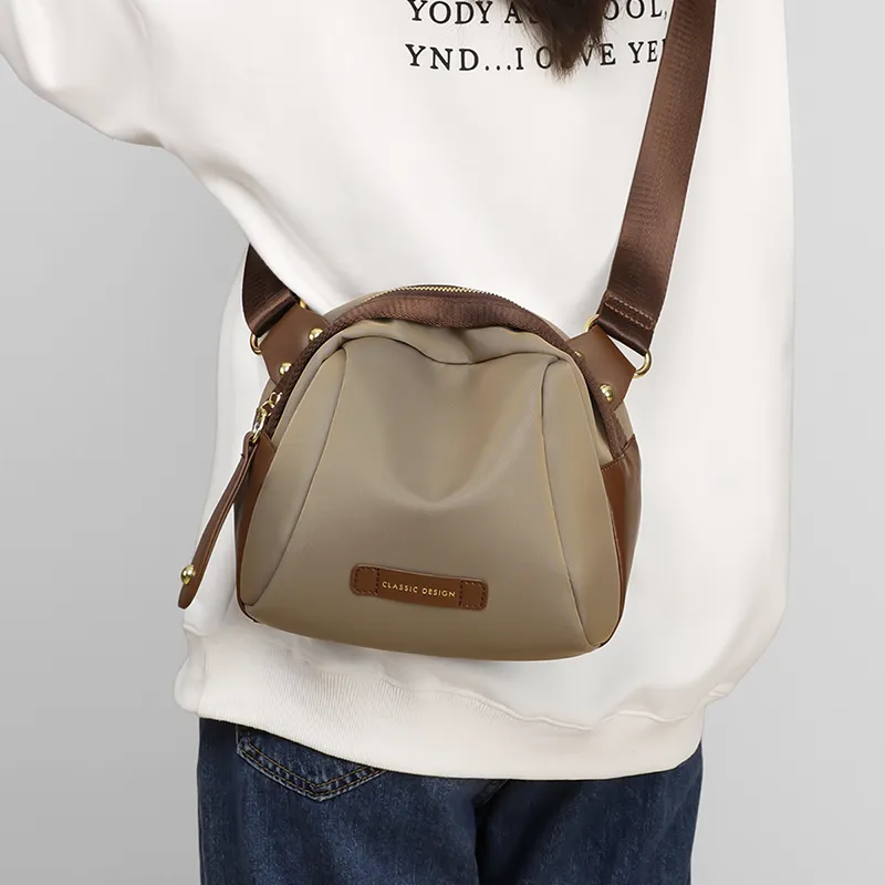 PT'SON Fabric Shoulder Bag, Crossbody Bag, Fanny Pack, Sling Bag Regular Women's Khaki-2