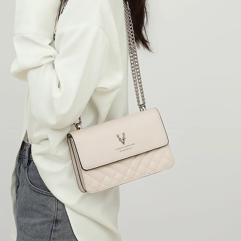 PT'SON Cow Leather Small Square Bag Shoulder Bag Crossbody Bag Regular Women's Ecru-4