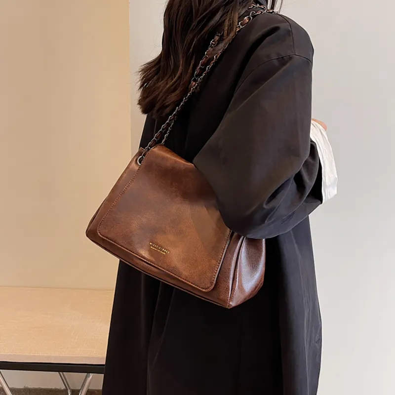PT'SON Synthetic Leather Crossbody Underarm Tote Shoulder Bag Regular Women's Coffee-5