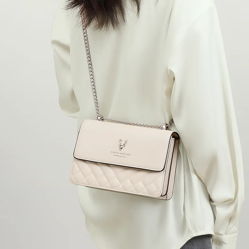 PT'SON Cow Leather Small Square Bag Shoulder Bag Crossbody Bag Regular Women's Ecru-5