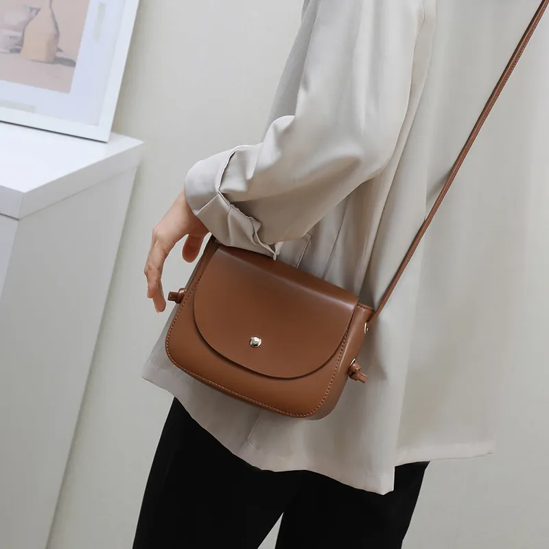 PT'SON Cow Leather With Synthetic Leather Shoulder Bag, Crossbody Bag Regular Women's Black/Light Brown-3
