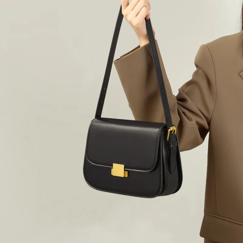 PT'SON Cow Leather Small Square Bag, Underarm Crossbody Bag, Shoulder Bag Regular Women's Multicolor-9