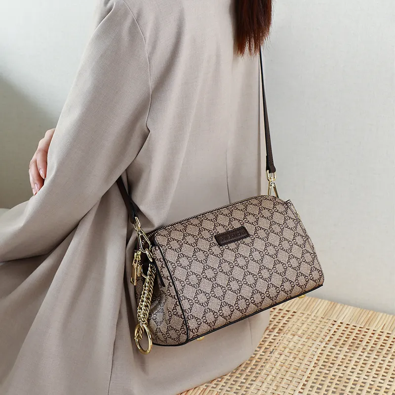PT'SON PVC Pillow Bag, Crossbody Bag, Shoulder Bag Regular Women's Coffee-2