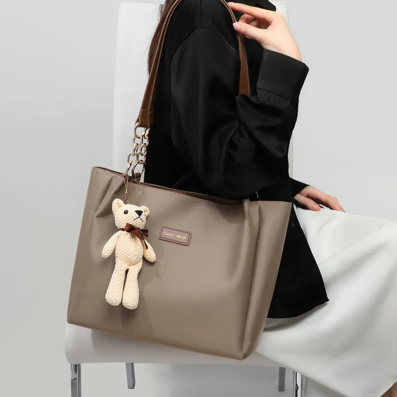 PT'SON Fabric Portable Underarm Shoulder Bag, Tote Bag, Shopping Bag Regular Women's Dark Khaki-2
