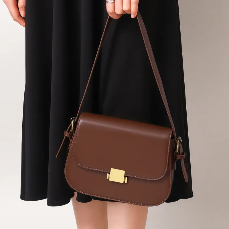PT'SON Cow Leather Small Square Bag, Underarm Crossbody Bag, Shoulder Bag Regular Women's Multicolor-2
