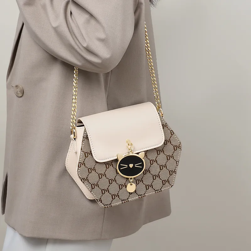 PT'SON Synthetic Leather Shoulder Bag, Crossbody Bag, Hexagonal Bag Regular Women's Multicolor-2